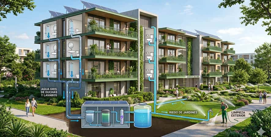 Sistemas de recuperación de aguas grises: eficiencia hídrica en edificios modernos