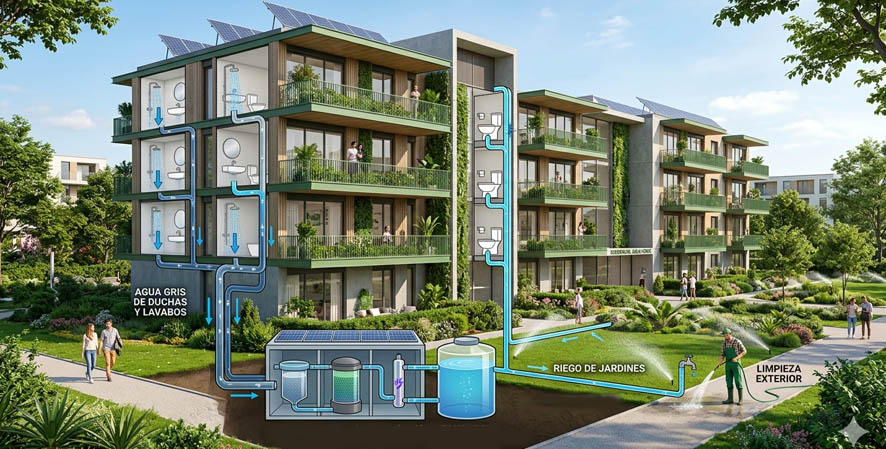 Sistemas de recuperación de aguas grises: eficiencia hídrica en edificios modernos
